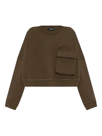 口袋细节短款卫衣