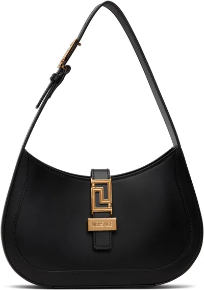 Versace Greek Hobo Bag In Black