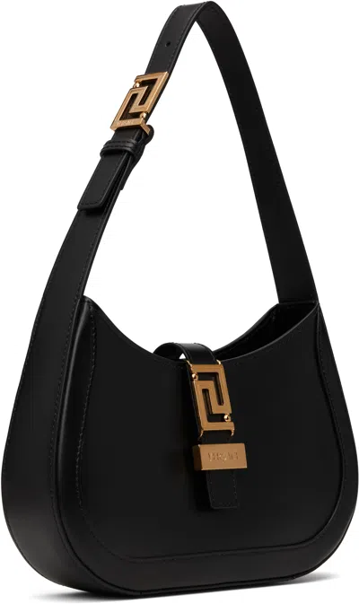 Versace Greek Hobo Bag In Black