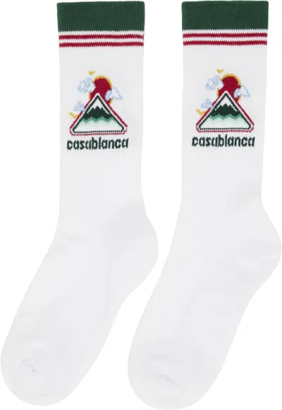 Casablanca White Montagne Ondulee Socks In White