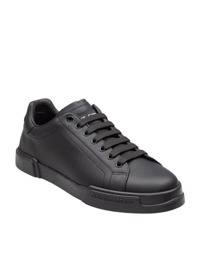 Dolce & Gabbana Leather Sneakers In Purple