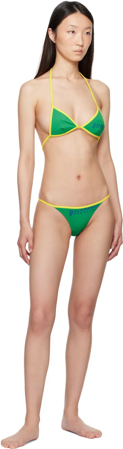 Paloma Wool "lanny" Bikini Top In Green