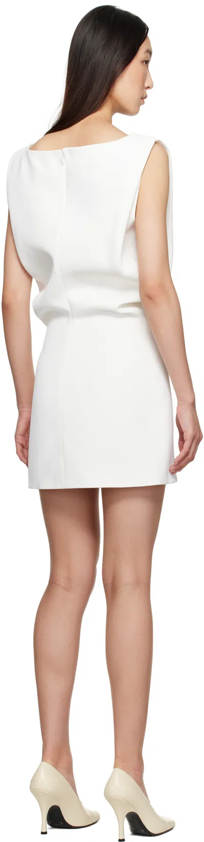 Khaite Toma Bonded Crepe Minidress In White