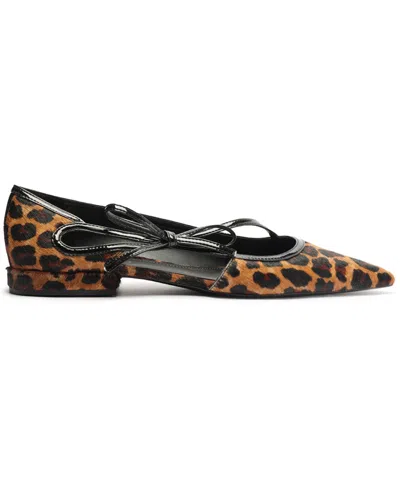Arezzo Tessa Pointed Toe Flat In Brown