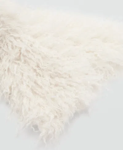 Mango Faux Fur Scarf In White