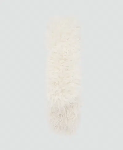 Mango Faux Fur Scarf In White