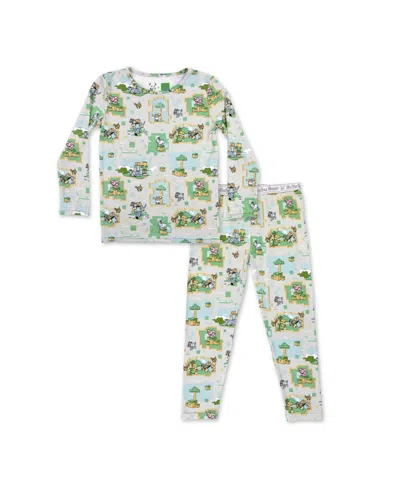 Bellabu Bear Kids' Minecraft Overworld Dreams Set Of 2 Piece Pajamas In Green