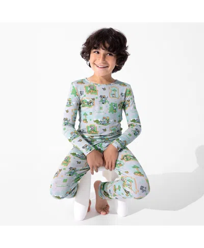 Bellabu Bear Kids' Minecraft Overworld Dreams Set Of 2 Piece Pajamas In Green