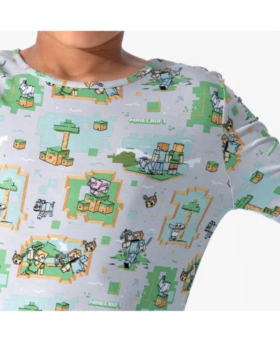 Bellabu Bear Kids' Minecraft Overworld Dreams Set Of 2 Piece Pajamas In Green