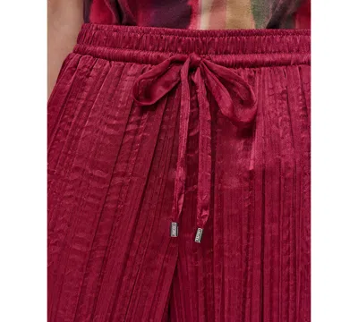 Dkny Crushed Drawstring Wide Leg Pants In Red