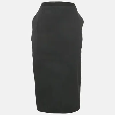 Pre-owned Rick Owens Black Cotton Midi Skirt L
