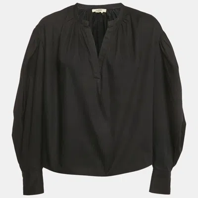 Pre-owned Isabel Marant Étoile Black Gabardine Oversized Blouse M