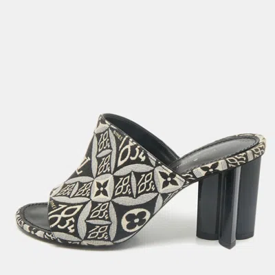 Pre-owned Louis Vuitton Navy Blue Denim Silhouette Mules Size 35