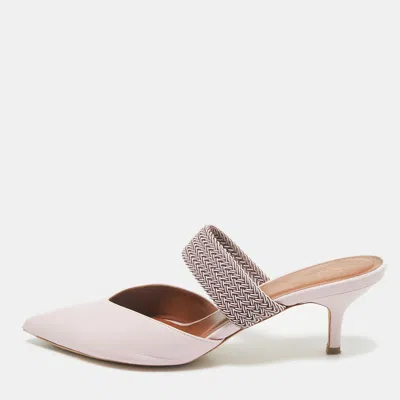Pre-owned Malone Souliers X Ray Luwolt Pink Leather Maisie Mules Size 40