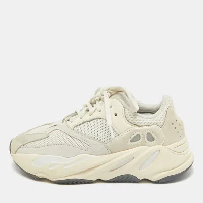 Pre-owned Yeezy X Adidas Cream Suede And Mesh Boost 700 Analog Sneakers Size 38 2/3 In White