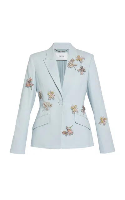 Erdem Embellished Wool Blazer In Blue