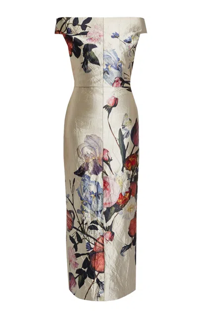 Erdem Floral Off-the-shoulder Gown In Multi
