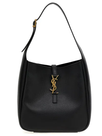 Saint Laurent Large Le 5 A 7 Hobo Bag In Black