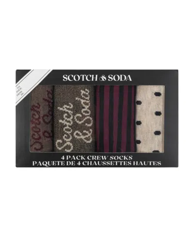 Scotch & Soda 4-pack Crew Socks In Brown