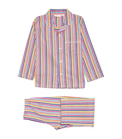 Derek Rose Cotton Stripe Dr Wellington Pyjama Set In Pink