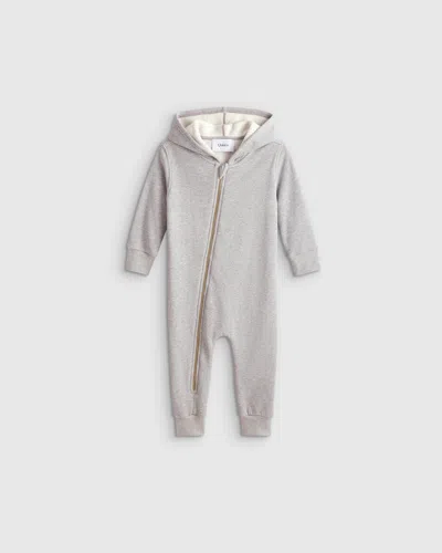 Quince Hooded Moto Romper In Gray
