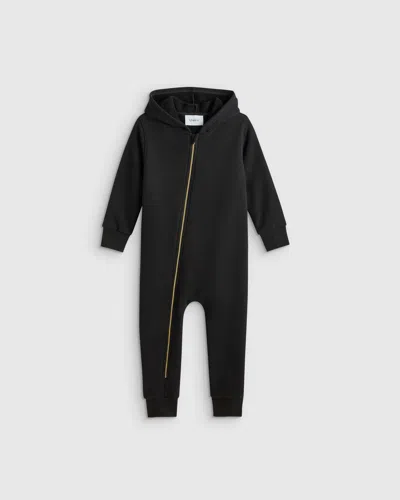 Quince Hooded Moto Romper In Black