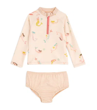 Pehr Rash Guard Top And Bloomers Swim Set In Pink