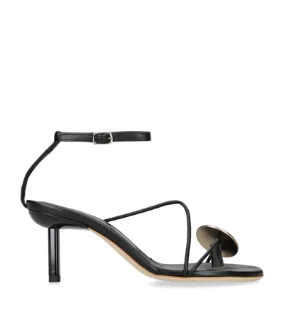 Christopher Esber Leather Doma Stoned Heeled Sandals 70 In Black