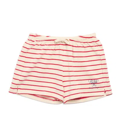 Konges Slojd X Rhw Organic Cotton Stripe Shorts In Red
