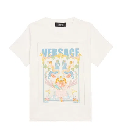 Versace Coral Theatre Postcard T-shirt In White