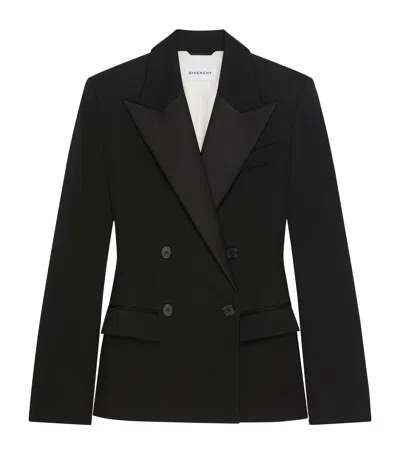 Givenchy Jacket In Wool With Satin Collar In Black