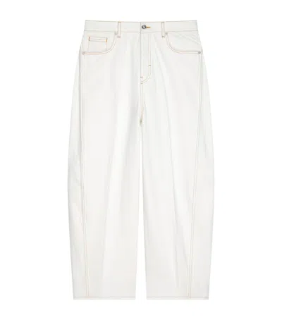 Givenchy Men White Denim Wide-leg Jeans In White