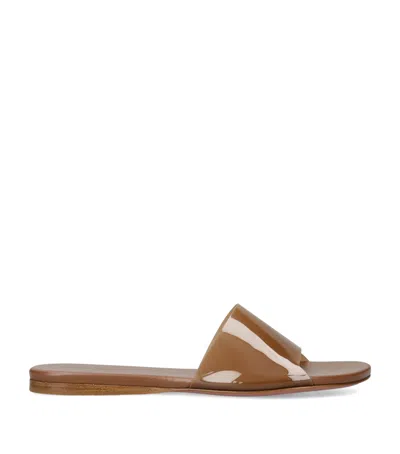 Amina Muaddi Bianca Glass Sandals In Brown