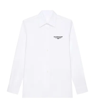 Givenchy Classic Fit Shirt With Logo Print Clothing In White