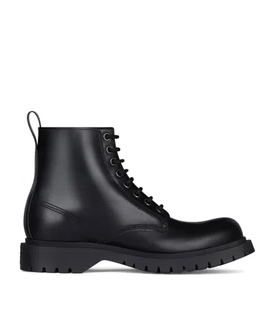 Givenchy Leather Lace-up Ankle Boots In Black