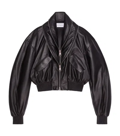 Givenchy Bomber With Zipped Shawl Collar In Nappa Leather In Black