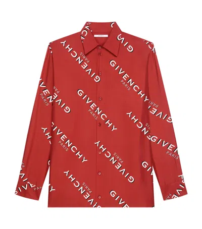 Givenchy Long Sleeve Shirt Featuring Structured Fit In Red