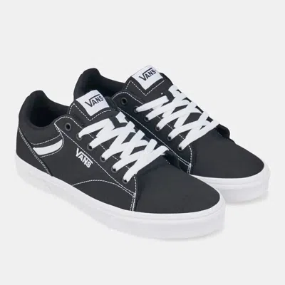 Vans Seldan Va4tze187 Sneakers Men's Black White Canvas Lace Up Skateboard Shoes In Black
