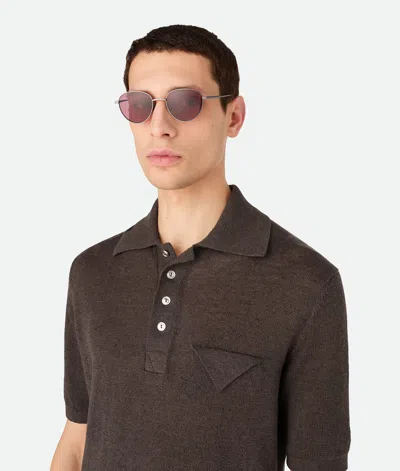 Bottega Veneta Intrecciato Panthos Sunglasses In Pink