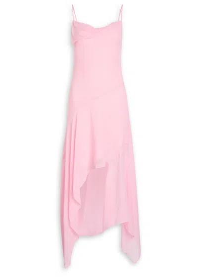 Bec & Bridge Tallis Asymmetric Chiffon Midi Dress In Pink