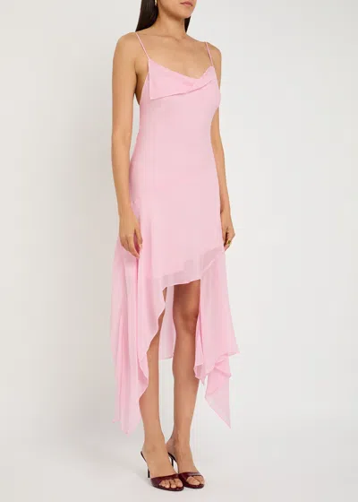 Bec & Bridge Tallis Asymmetric Chiffon Midi Dress In Pink