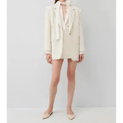 Marella Derby Single-button Straight Blazer In White