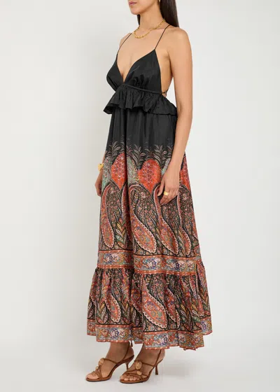 Zimmermann Rhiannon Ruffled Paisley-print Silk Midi Dress
