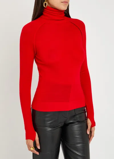 Victoria Beckham Turtleneck Sweater In Red