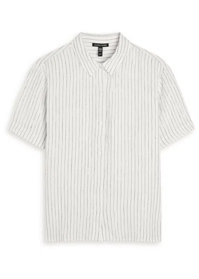Eileen Fisher Striped Linen Shirt In White