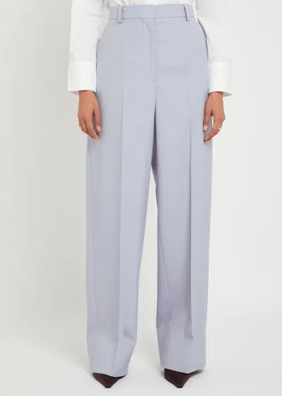 Stella Mccartney Loose Straight Leg Wool Canvas Trousers