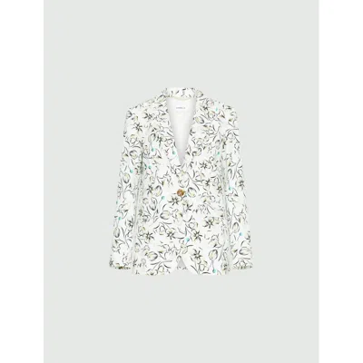Marella Zuara Jacket In Green Flower In Neutral