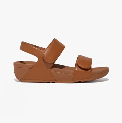 Fitflop Lulu Fv8-592 Slide Sandals Women's Tan Leather Adjustable Strap Slip On