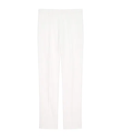 Givenchy Wool Double Pleated Trousers In White