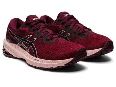 Asics Gt-1000 11 1012b197.601 Sneaker Women's Cranberry Flytefoam Running Shoes In Red
